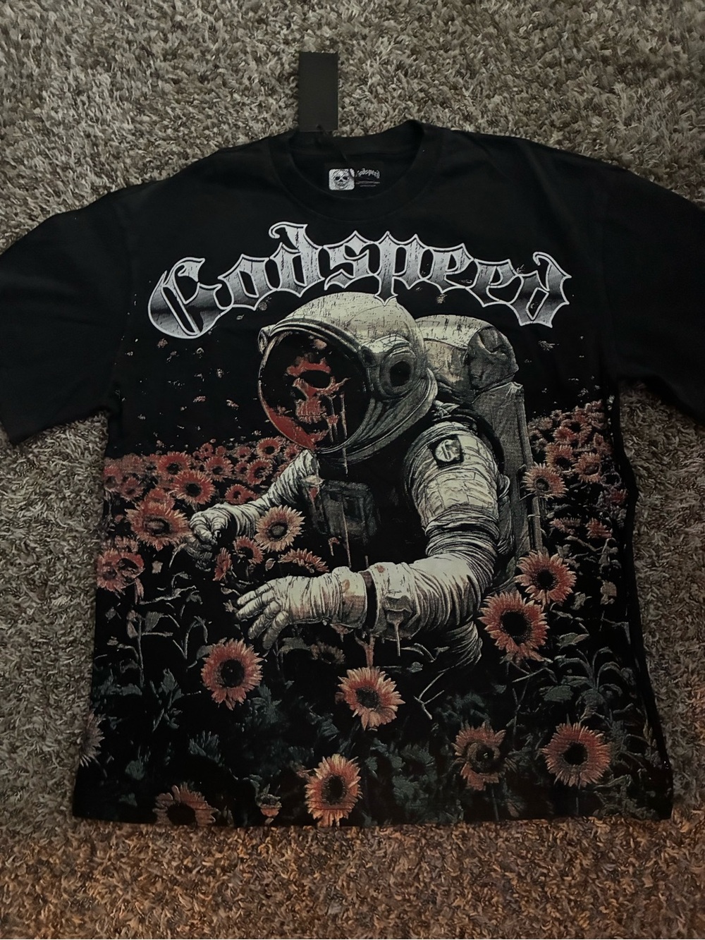 Godspeed Black Graphic Astronaut Sunflower Tee